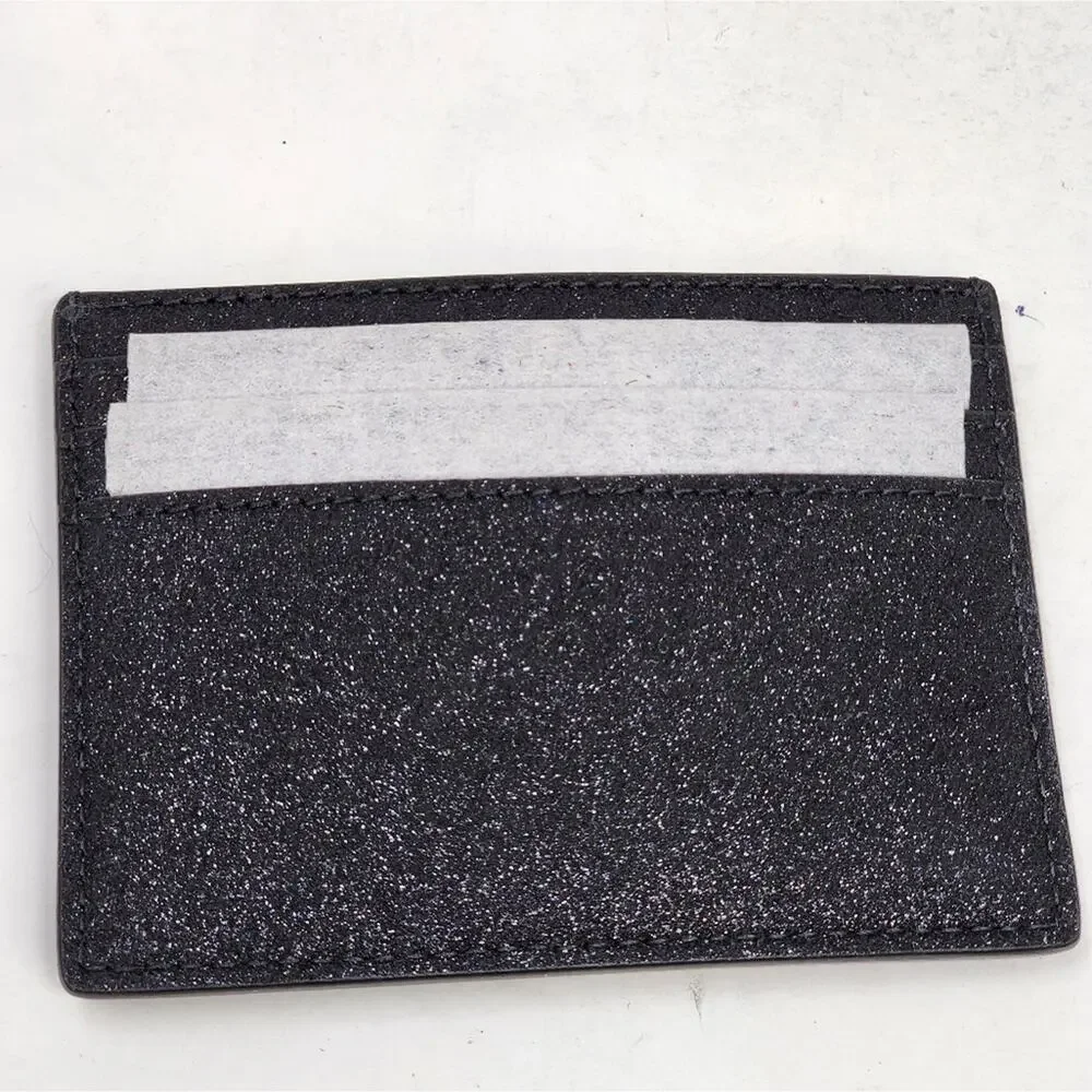 Kate Spade‎ New Black Wallet Cardholder Small Slim Leather Glitter Gift Box NWT - Picture 8 of 11